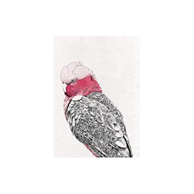 Afbeelding van Maxwell &amp; Williams Marini Ferlazzo Vogels, Theedoek Bedrukt met Roze Kaketoe, Katoenen Theedoek, Zwart/Wit, 50 x 70 Centimeter