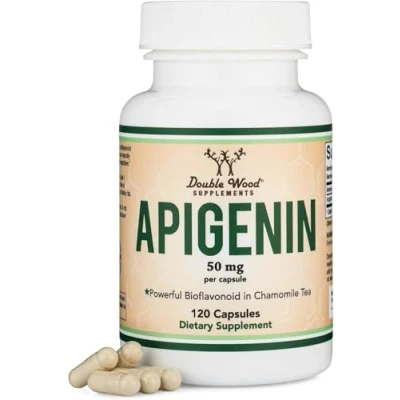 Afbeelding van Double Wood Apigenine 120 vegan capsules 50 mg per capsule Apigenin supplement
