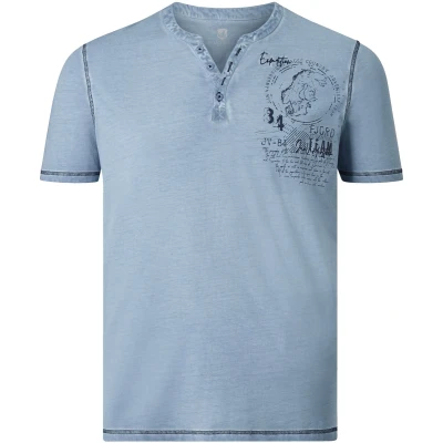 Afbeelding van Jan Vanderstorm +FIT Collectie T shirt GODBERT Plus Size lichtblauw