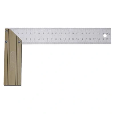 Afbeelding van KS Tools 300.0223 geodriehoek, gegradueerde 400 mm staal, hiel van aluminium, lemmet gehard stalen schaal