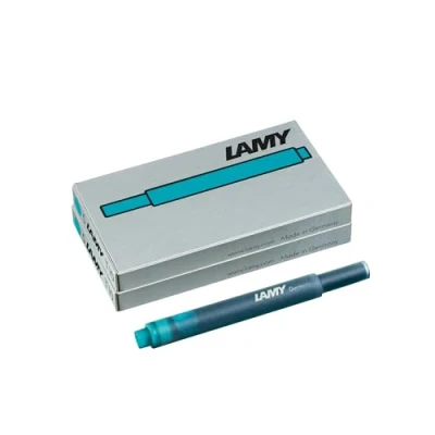 Afbeelding van Lamy T10 2 delige set inktpatronen met grote inktvoorraad geschikt voor alle vulpenmodellen inhoud 1,25 ml per patroon 5 stuks pak inktkleur turquoise