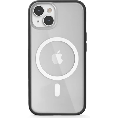Afbeelding van Woodcessories Clear Case bio MagSafe geschikt voor iPhone 14 gemaakt van materialen en draadloos laden Black matte