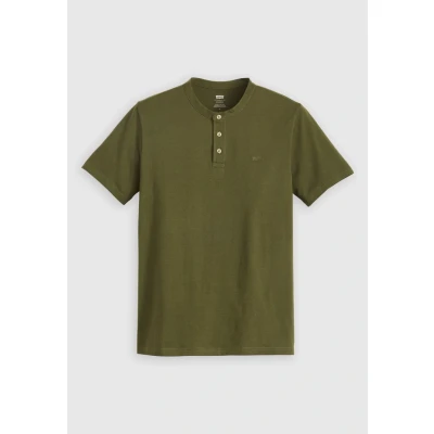 Afbeelding van Levi&#039;s Henley Tshirt basic, Heren, Maat: Large, Olive night