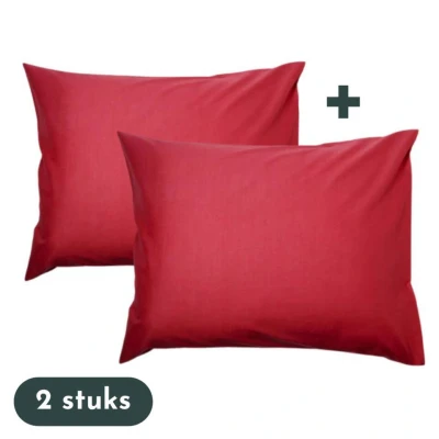 Afbeelding van Zavelo Kussenslopen Hotelkwaliteit Set van 2 Stuks Rood 60x70cm 100...