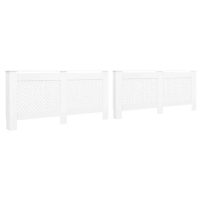 Afbeelding van Radiatorombouwen 2 st 152x19x81,5 cm MDF wit