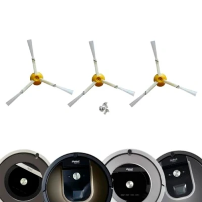 Afbeelding van MIRTUX set van 3 zijborstels, compatibel met Roomba 800 en 900, tri blade borstels, kwaliteitsreserveonderdelen