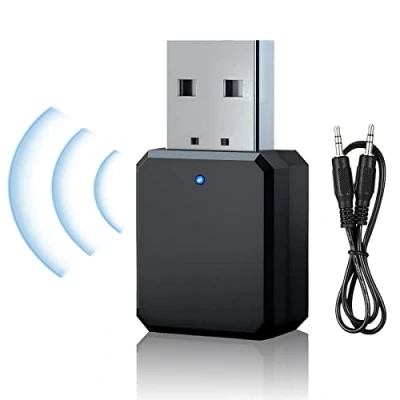 Afbeelding van HENGBIRD Auto USB Bluetooth ontvanger 5.1 met 3,5 mm AUX, interface, plug &amp; play, ingebouwde microfoon, and dubbele verbinding, geschikt voor auto/pc/tv/bekabelde luidsprekers enz