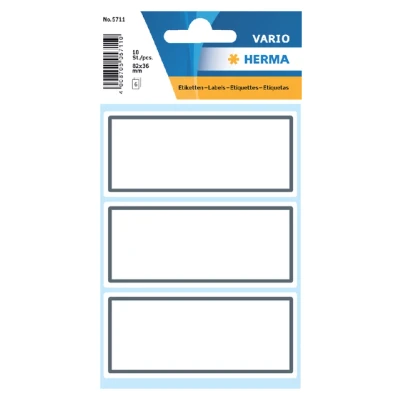 Afbeelding van 10x Herma Boeketiketten wit met grijze rand 82x36 mm