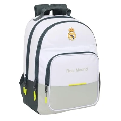 Afbeelding van Safta Real Madrid Equiipacion 25/26 Schoolrugzak, ideaal voor kinderen van verschillende leeftijden, comfortabel en veelzijdig, kwaliteit duurzaamheid, 32 x 16 42 cm, wit, M, casual, Medium