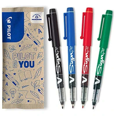 Afbeelding van PILOT 4 delige set V Sign Pen vezelschrijf Schwarz/Blau/Rot/Grün