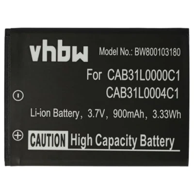 Afbeelding van vhbw Accuvervanging voor Alcatel CAB31L0000C1, CAB31L0000C2, CAB31L0001C1, CAB31L0004C1 mobiele telefoon smartphone (900mAh, 3,7V, Li Ion)
