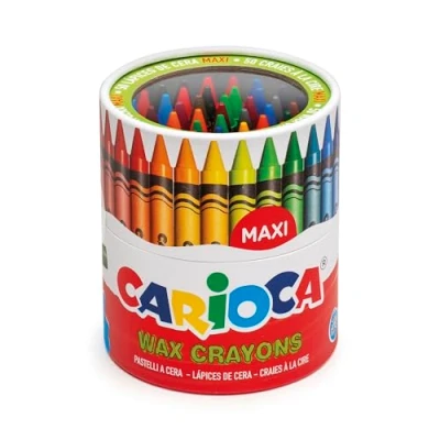 Afbeelding van Waskrijt Carioca Maxi pot á 50 stuks assorti