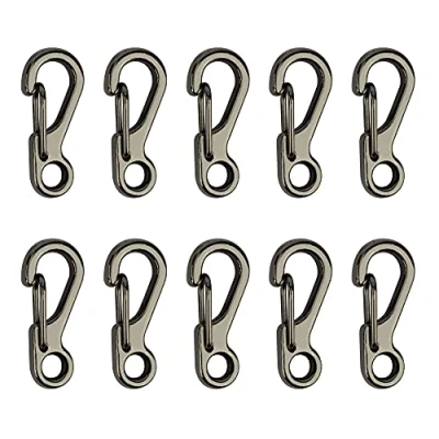 Afbeelding van Temlum Aluminium karabijnhaken, 2,5 cm mini karabijnhaak, karabijnhaken met kliksluiting, sleutelhanger haken voor kamperen, reizen, wandelen (10 stuks)