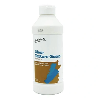 Afbeelding van MONT MARTE Premium Clear Texture Gesso 500ml (16 oz), geschikt voor acrylverf, olieverf, kleurpotloden, pastels, grafiet en houtskool