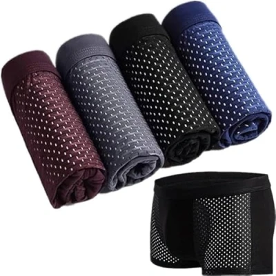 Afbeelding van Bamboe Fiber Ondergoed voor Mannen Platte Shorts 4 stuks, 4XL