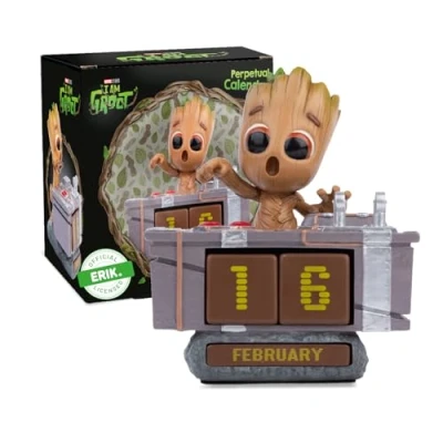 Afbeelding van Grupo Erik Perpetual Kalender 3D Marvel Groot Death Button Desktop Bureaukalender Home Office Dekoration