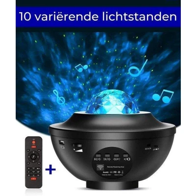 Afbeelding van Hozard Sterren Projector Bluetooth Galaxy Sterrenhemelprojector met Muziek USB kabel LED en Laser Lamp Afstandsbediening