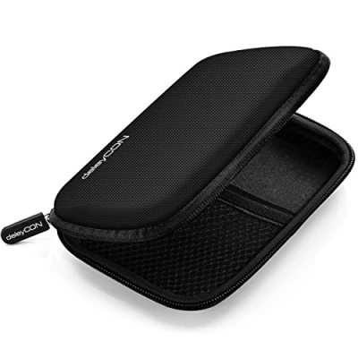 Afbeelding van deleyCON Harde Schijf Tas Case HDD Voor 2,5 Inch Schijven en SSD Robuust &amp; Stootvast 2 Binnenvakken Netvakken Zwart