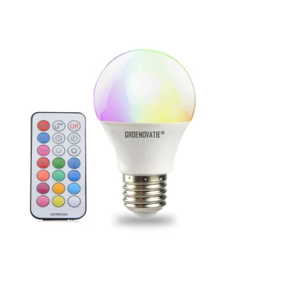 Afbeelding van E27 LED Lamp 5W RGBWW Dimbaar Incl. Afstandsbediening