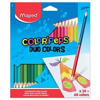 Afbeelding van Maped driehoekig kleurpotlood ColorPeps Duo, 24 potloden in een karton