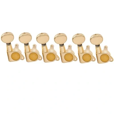 Afbeelding van Musiclily Pro 6 in Lijn Gesloten Gitaar Tuners Stemmechanieken voor Fender Stratocaster Telecaster Elektrische Gitaar,Goud Nier Knop