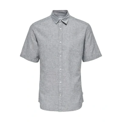 Afbeelding van Only &amp; Sons Onscaiden SS Solid Overhemd, Heren, Maat: XS, Dress blues