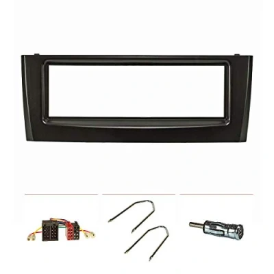 Afbeelding van tomzz Audio 2414 029 radio installatie frame Set geschikt voor Fiat Grande Punto type Bj.199 2005 2009 zwart met adapter iso, antenne iso Din, ontgrendelingsclip