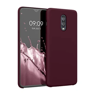 Afbeelding van kwmobile telefoonhoesje geschikt voor OnePlus 6T Hoesje met siliconen coating Smartphone case in wijnrood