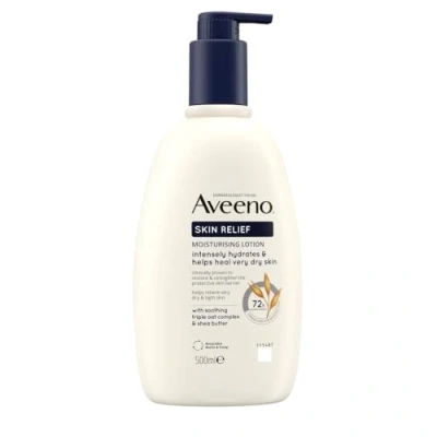 Afbeelding van Aveeno Skin Relief Feuchtigkeitslotion Beruhigt die Haut ab dem ersten Tag Körperlotion für sehr trockene und reizende Hautpflege, 500 ml
