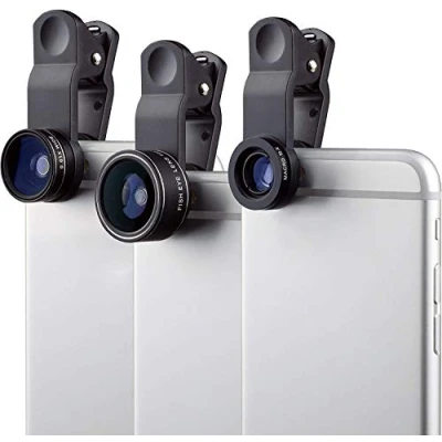 Afbeelding van MyGadget Handy Lens Set 230 Fisheye + 0.63x Groothoek 15x Macro Camera voor Smartphone &amp; Tablet inclusief iPhone Samsung