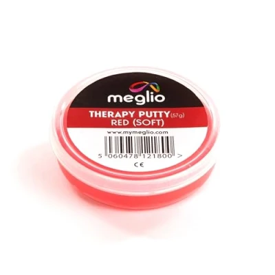 Afbeelding van Meglio Therapy Hand Putty 57g voor handoefeningen gericht op handherstel en revalidatie, krachttraining stressverlichting, variabele weerstandssterkte (rood (zacht))
