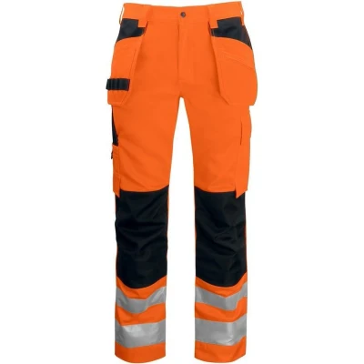 Afbeelding van ProJob 6531 SIGNALISATIEBROEK MET KNIEZAKKEN EN SPIJKERZAKKEN ISO 20471 KLASSE 2 646531 Oranje/Zwart D108