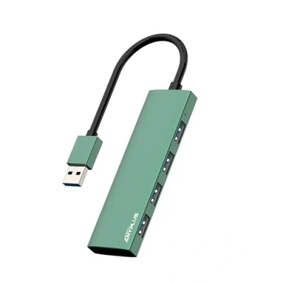 Afbeelding van ANYPLUS USB hub, 3.0 hub aluminiumlegering ultradunne splitter, draagbare 4 poorts verlenger, voor laptop, pc, MacBook, iMac, Surface Pro, Mac flashdrive, XPS 【groen】