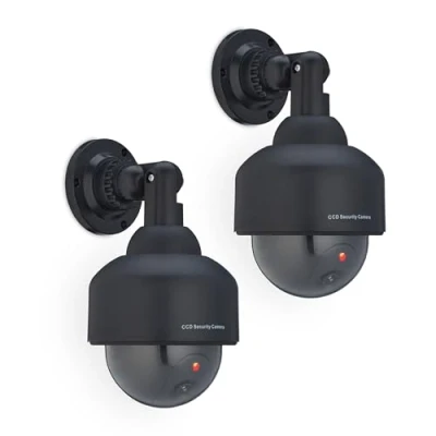 Afbeelding van Relaxdays dummy dome camera set van 2 knipperend led lampje nep beveiligingscamera