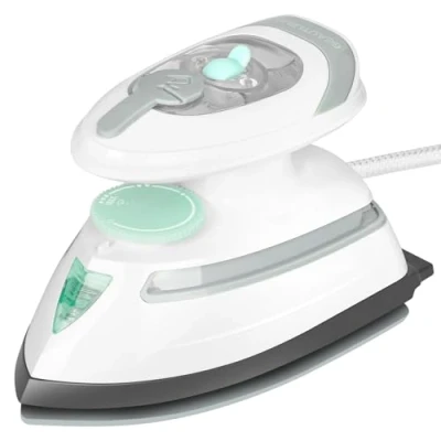 Afbeelding van BEAUTURAL Mini reisstoomstrijkijzer voor kleding met dubbele spanning (100 127 V/220 240 V), antiaanbaklaag, ideaal het strijken van kleding, naaien, quilten en knutselen