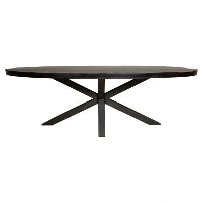 Afbeelding van eettafel Milan Eetkamertafel ovaal Zwarte 300 cm