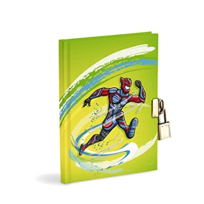 Afbeelding van Mareli Geheim dagboek 14,5 x 18,5 cm superheld met metalen slot en 2 sleutels, groen