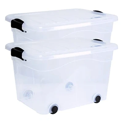 Afbeelding van Opbergdoos, 40 l, set van 2 Anzio met wieltjes