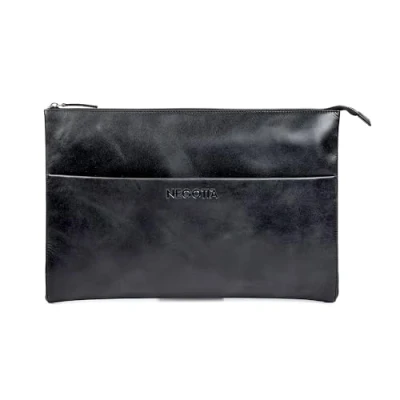 Afbeelding van NEGOTIA Alpha Laptop Folio 14 inch Leren Laptophoes 14&#039;&#039; MacBook Pro &amp; Air 13,3 case Sleeve Zwart