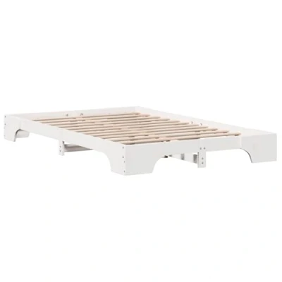 Afbeelding van vidaXL Bedframe Wit Hout 140 x 190 cm Rechthoekig Modern