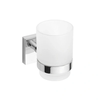 Afbeelding van Bekerhouder Sapho X Square Hangend 7x10 cm Chroom / Melkglas