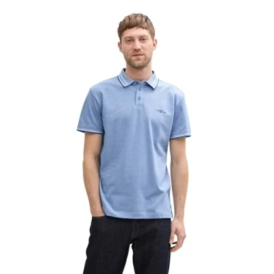 Afbeelding van Tom Tailor Polo Korte mouw Heren M Hel Blauw Katoen 1045629
