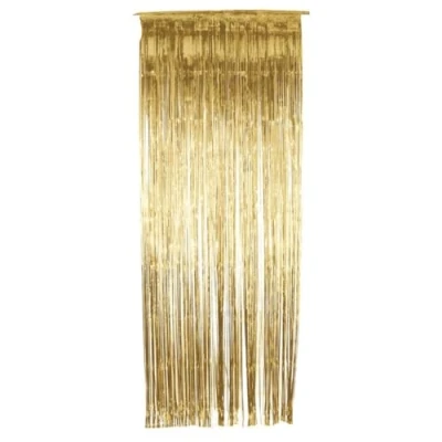 Afbeelding van Smiffys Shimmer Curtain Feestdecoratie Goudkleurig