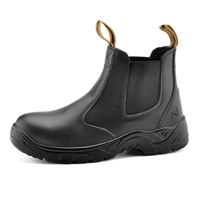 Afbeelding van SAFEYEAR Waterbestendige Veiligheid Werkschoenen [CE gecertificeerd] 8025 Gratis Sock S3 Site Veiligheidsschoenen met Lichtgewicht Brede Fit, Bruine Slip Op Dealer Werklaarzen voor 43