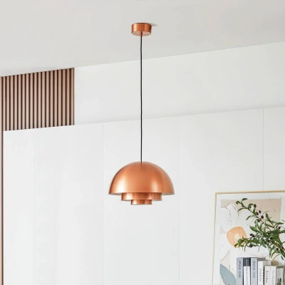 Afbeelding van Lucande Hanglampen 1licht Aluminium H: 26 cm Koper Inclusief lichtbron