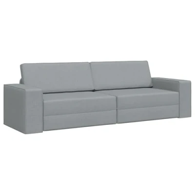 Afbeelding van vidaXL Vloer Sofa Bed 2 in 1 Lichtgrijs 245x150x60.5 cm Stof
