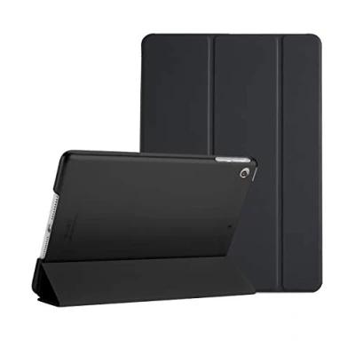 Afbeelding van ProCase Hoes voor iPad Air, Lichtgewicht Schokbestendige Hoesje Beschermhoes Smart Folio Cover Case met Doorzichtige Frosted Achterkant Zwart