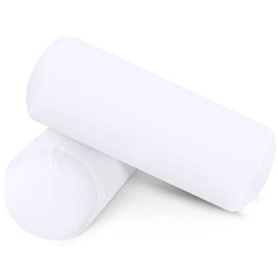 Afbeelding van Utopia Bedding Bolster Kussen (Set van 2), 15 x 40 cm Rond Steunkussen, Cilinder Kussen, Perfect voor reis (Wit)