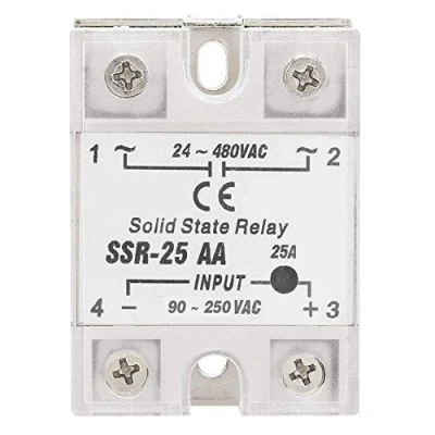 Afbeelding van Halfgeleiderrelais 25A Driefasig SSR AC Ingang 90 250V Uitgang 24 480V