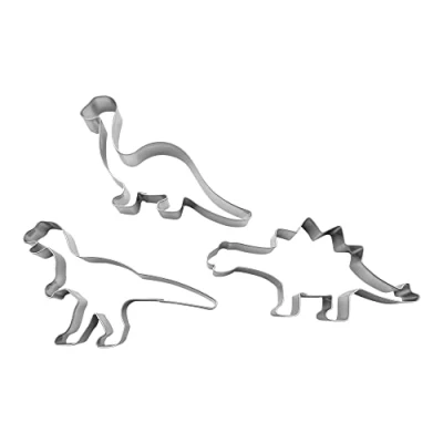 Afbeelding van BekkiB Set van 3 uitsteekvormen &quot;dinosaurus&quot; uitstekers roestvrij staal, vaatwasmachinebestendig 2443